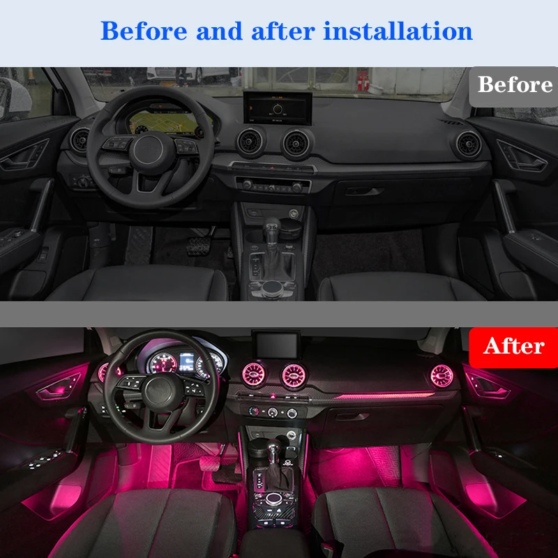 Ouchuangbo LED Ambient Light For A3 8v S3 Rs3 2013-2020 Sportback Backlight Atmosphere Lamp Interior RHD Ambiental Kit limousine view 3