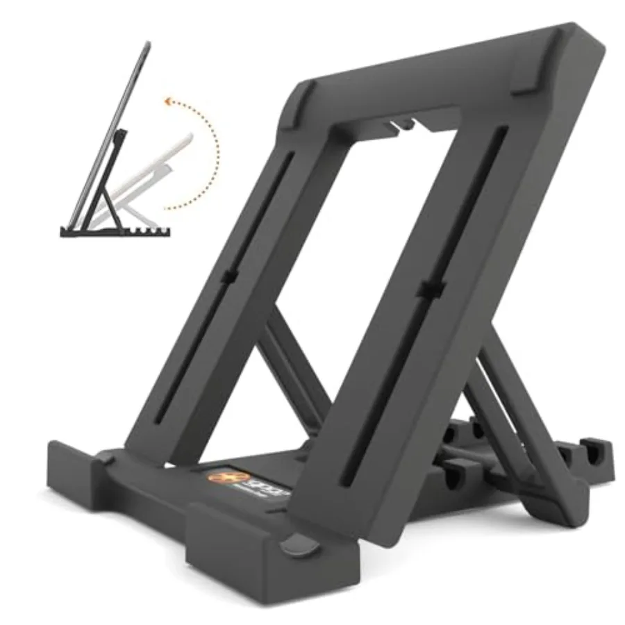 

Portable Tablet Stand for Desk Multi-Angle iPad Holder Non-Slip Base Foldable and Travel-Friendly for iPad iPhone Kindle Galaxy
