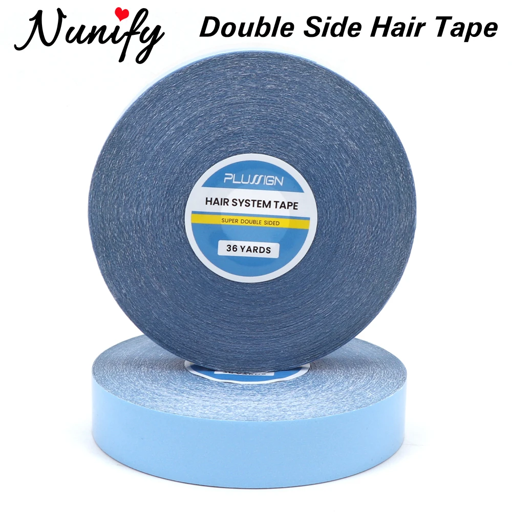 1 Roll 1.9CM*36 Yards Super Hair Blue Tape Double-Sided Adhesive Tape For Hair Extension 0.8Cm Lace Front Wig Tape For Toupee