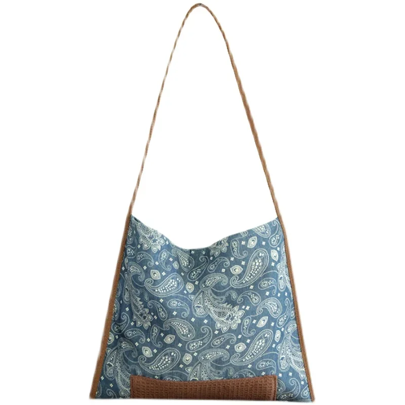 Imagem -06 - Bolsa de Algodão Feminina Tecido Macio Boho Chique Floral Slouchy Hobo Casual Boêmio Hippie Cigana Ibiza Bolsa de Ombro