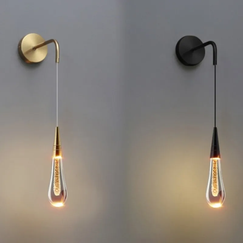 

Modern Luxury Crystal Raindrops Wall Lights Led Creative Wall Lamp for Restaurant Bedroom Bedside Corridor Wall Sconces Lamp