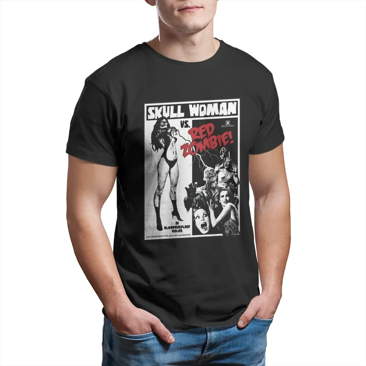 Men Zombies Red Zombie Original Viral Fanart  Designer skull women T Shirt Pure Cotton Clothing Novelty Plus Size T-Shirt