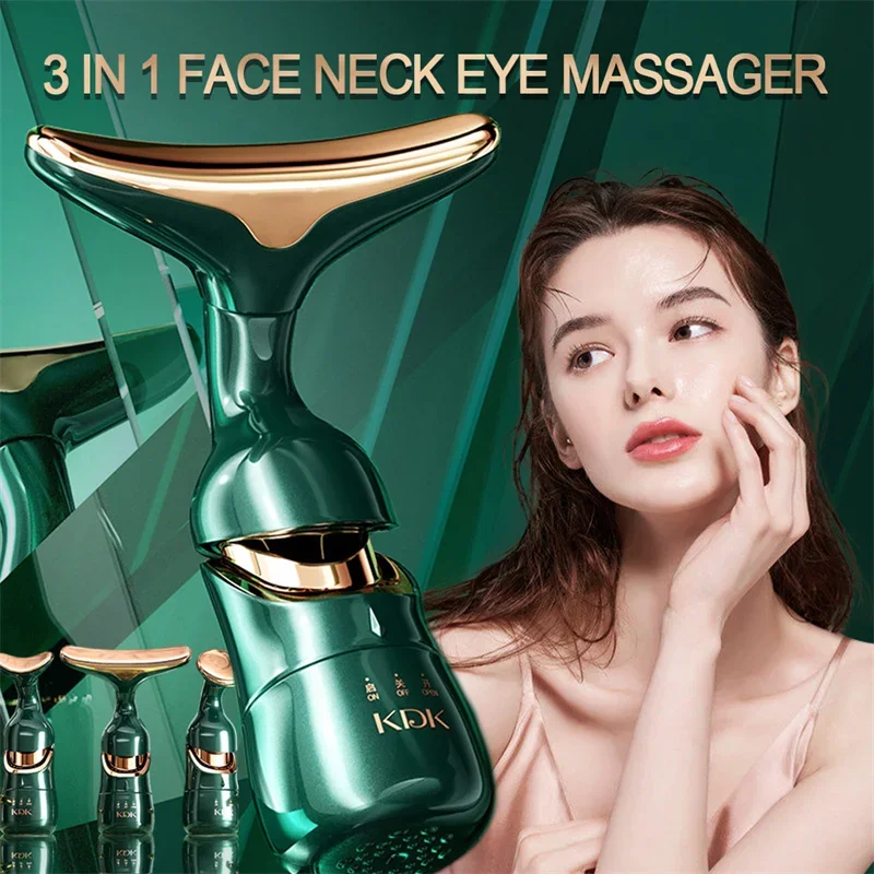 3 In 1 Face Slimmer EMS Beauty Instrument Skin Facial Lifting Device Neck Eye Massage Tightening Wrinkle Anti Aging Massage care