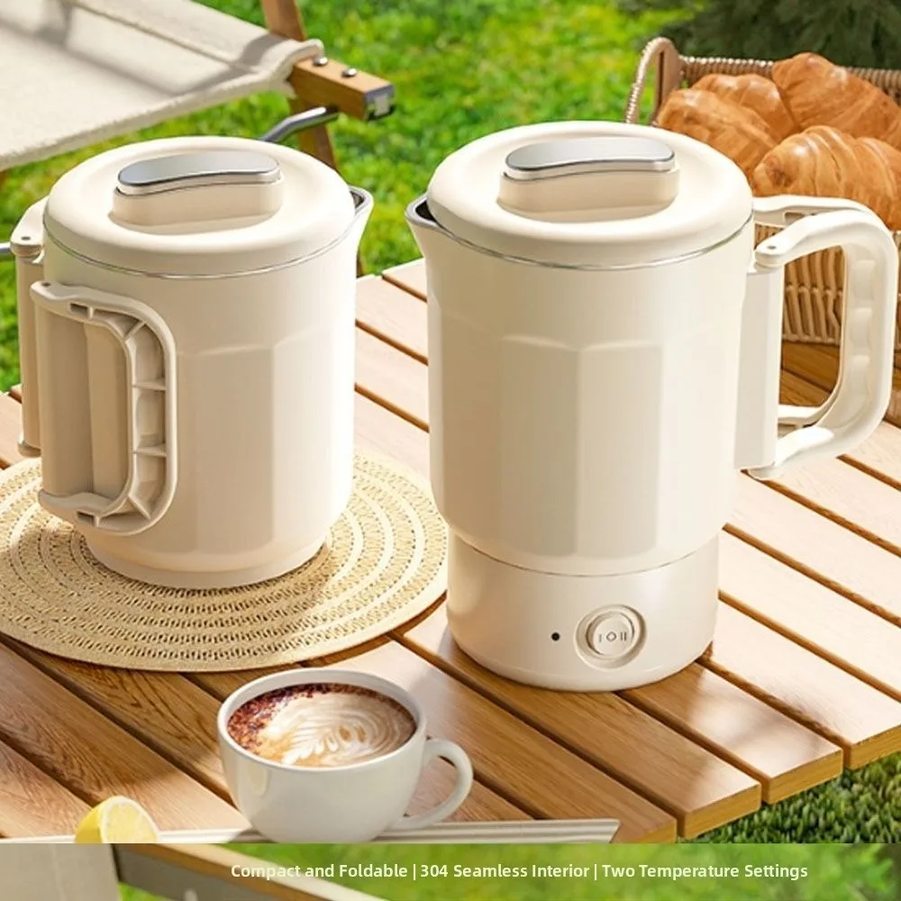 

Upgraded New 800ml Electric Kettle 304 Stainless Steel Portable Mini Kettle Foldable Detachable Small Heater Travel