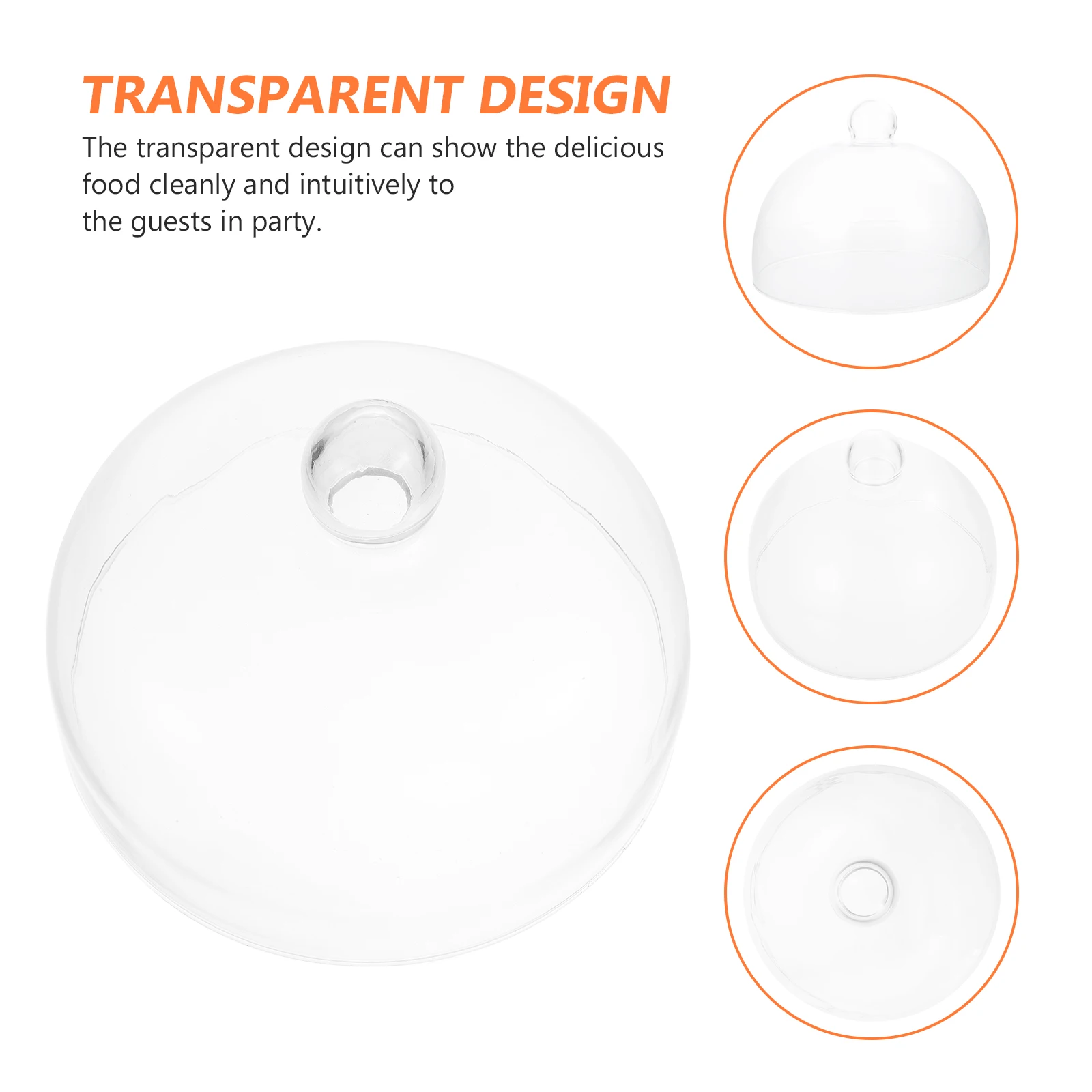 

Cake Glass Cover Stand Lid Food Tent for Cakes Domes Cloche Clear Serving Dish Covers