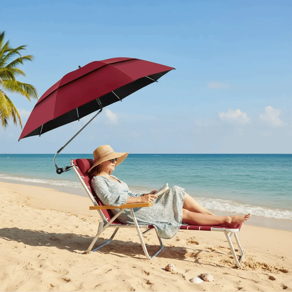 

360° Adjustable Adjustable Shade Umbrella UV Protection with Clamp Outdoor Umbrella Large Size Sun Protection Beach Umbrella