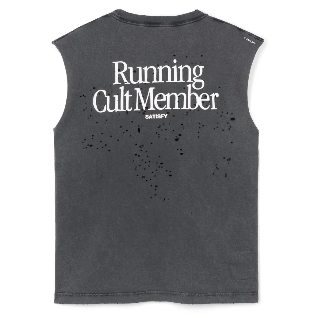 

Satisfy running sports vest loose casual cotton T-shirt