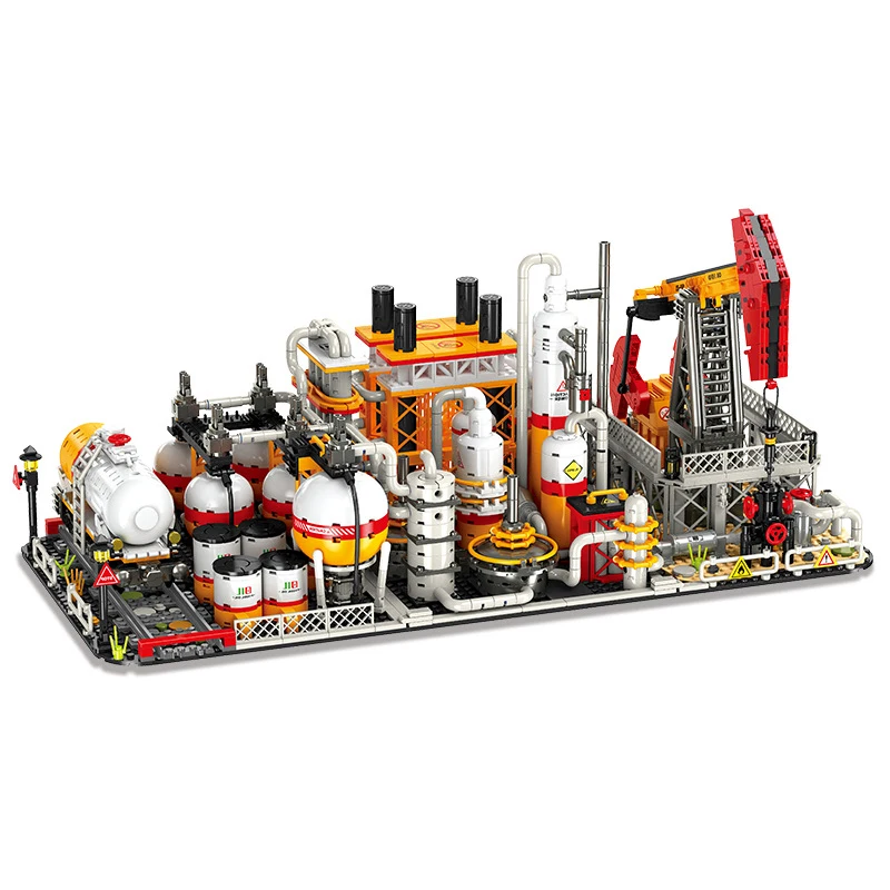 

IN STOCK MOC Idea Petrochemical Plant Construction Building Blocks Bricks Assembling Model Toys for Children Birthday Gift Set