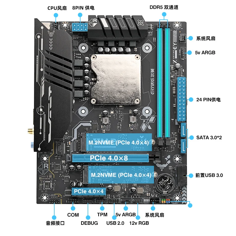 Erying M-atx Gaming Motherboard Ultra 5 125h Ultra 7 155h Ultra
