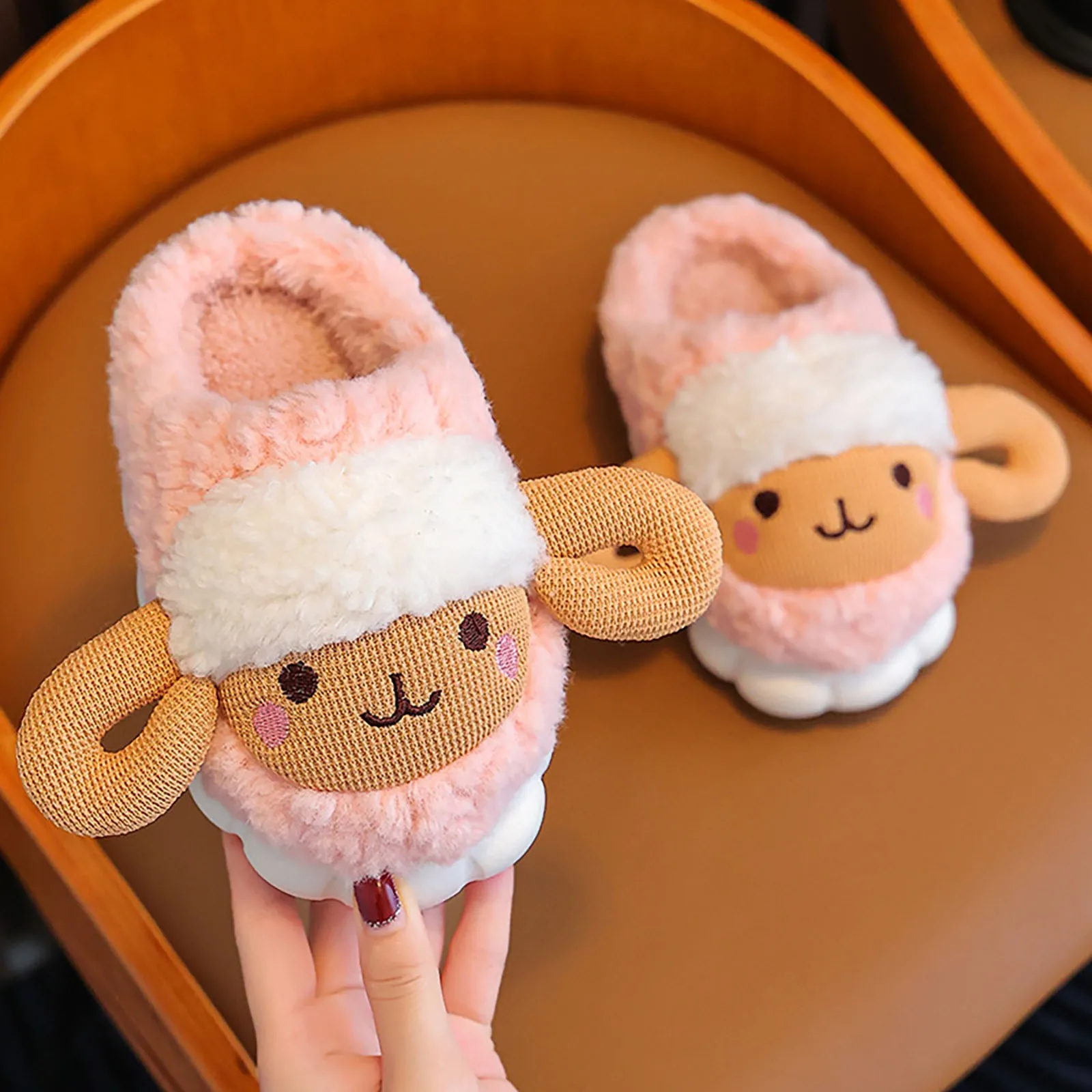 

Slippers for Kids Children's Cartoon Cotton Slippers – Cute Warm Indoor Slippers With Enclosed Heel For Kids Slippers Size 1