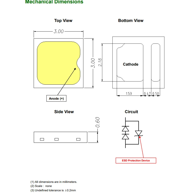 Sunlike STW9C2SB-S 3030 6V 1W Full Spectrum 95cri High Power COB Leds