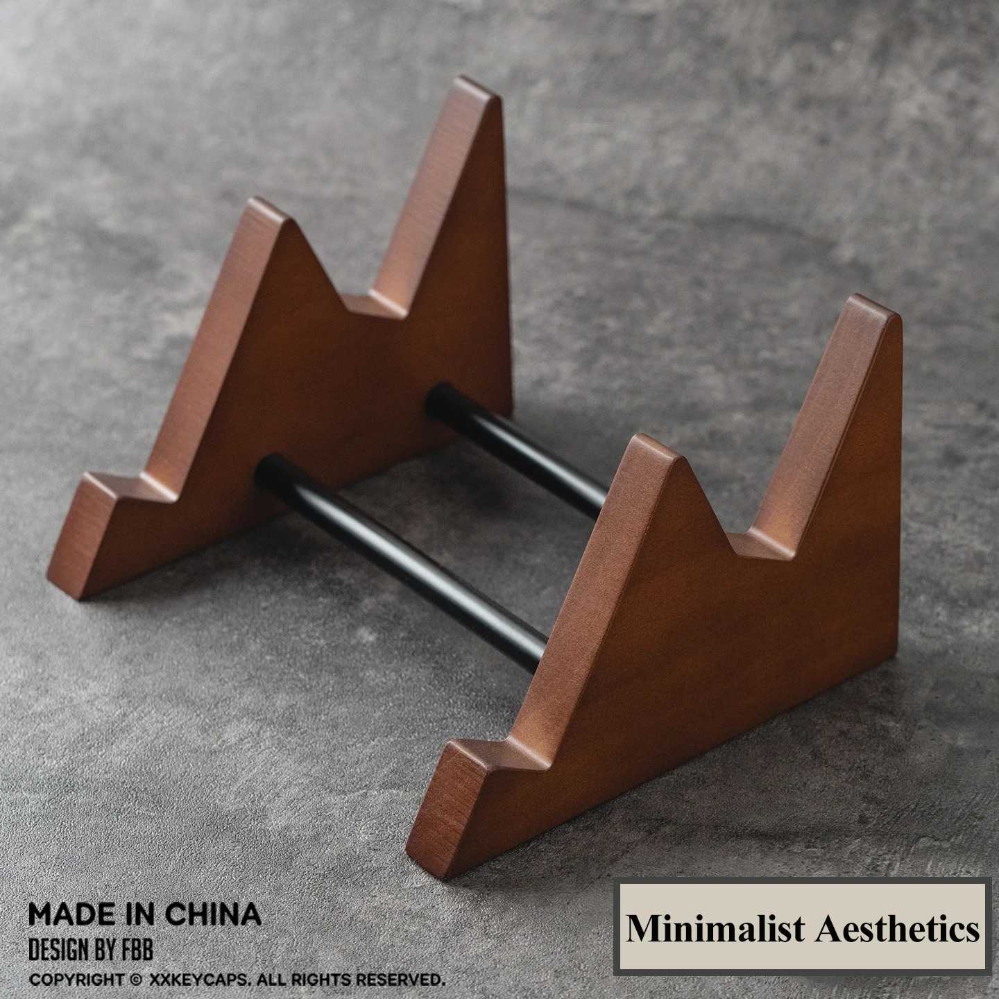 FBB 2 طبقات لوحة المفاتيح عرض موقف الإطار خشبي مع لوحات المفاتيح المعدنية حامل لوحة المفاتيح الميكانيكية القابلة للفصل حامل الرف