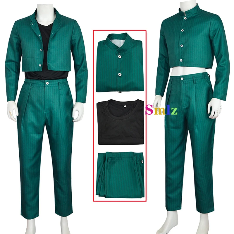 Anime Yu Hakusho Cosplay Yusuke Urameshi Cosplay Kostuum Groen Uniform Halloween Feest Outfit Voor Vrouwen Mannen