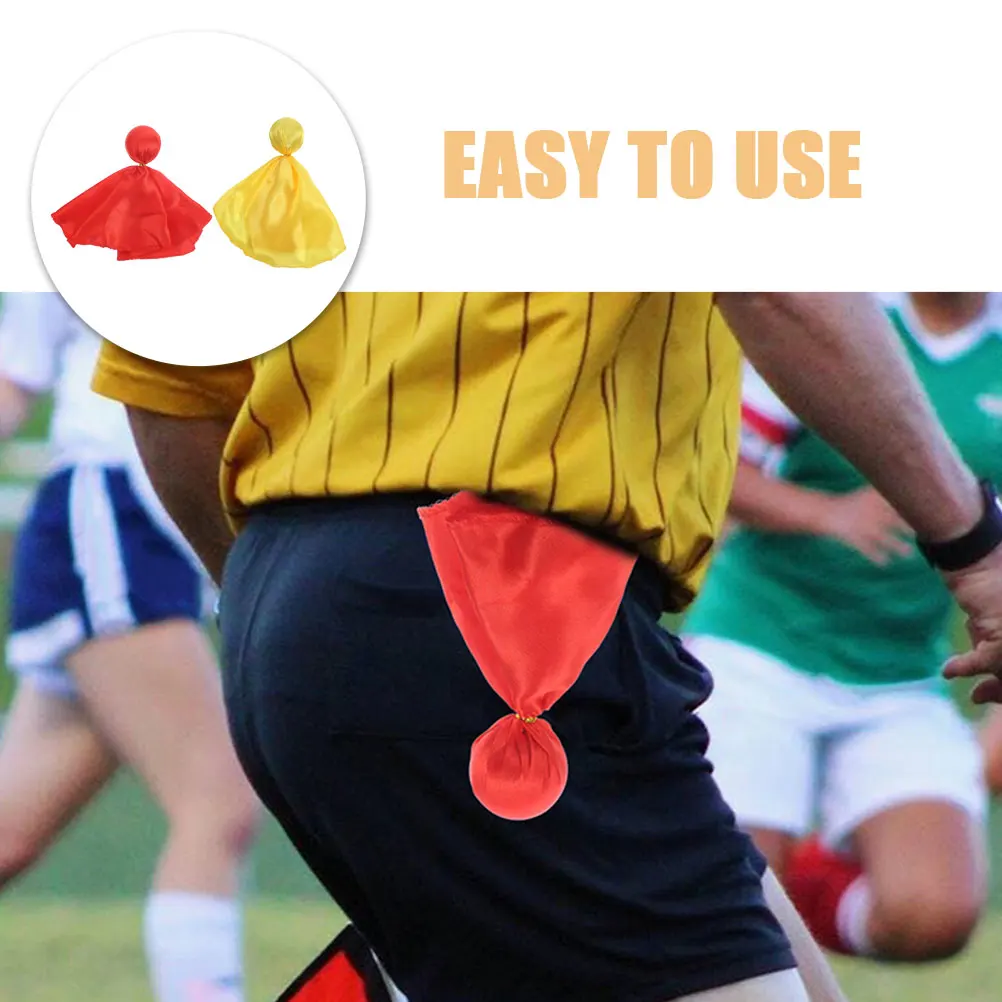 

2Pcs Penalty Flag Football Flags Red Orange Smooth Surface Comfortable Football Referee Tossing Flags Penalty Flag