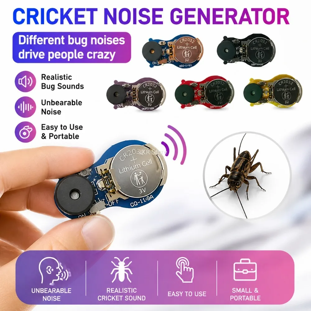 Portable Hidden Cricket Noise Gadget Funny Sound Maker for Office Home Party Desk Trick Joke Decoration Toy Supplies
