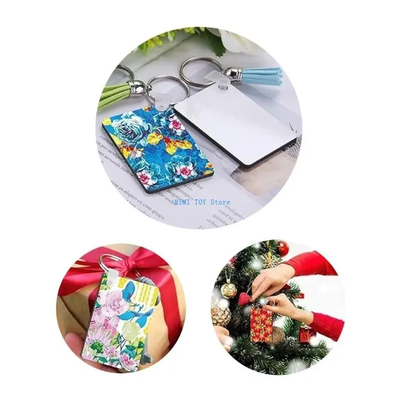 24BE CREATIEVE DIY KEYRINGS maken Materiële tas Hanghangende sleutelhanger Craft