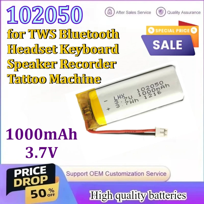 102050 1000Mah 3.7V… - image