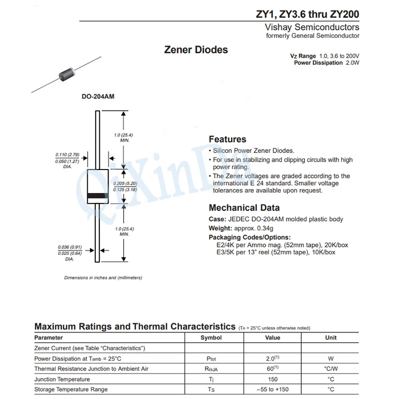 50PCS 2W DO-204AM diody Zener ZY27 27V/30V/33V/36V/39V/43V/47V/51V/56V/62V/68V/75V/82V/91V/100/110/120/130/150/160/180/ZY200