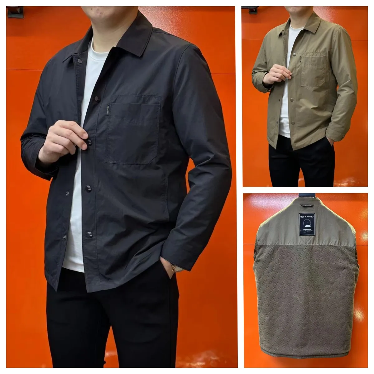 

Classic Versatile New Busin Casual Men's Stand Collar Jaet Upade Edition Ja Rixin Series 8702 Stand Fit Long Sve