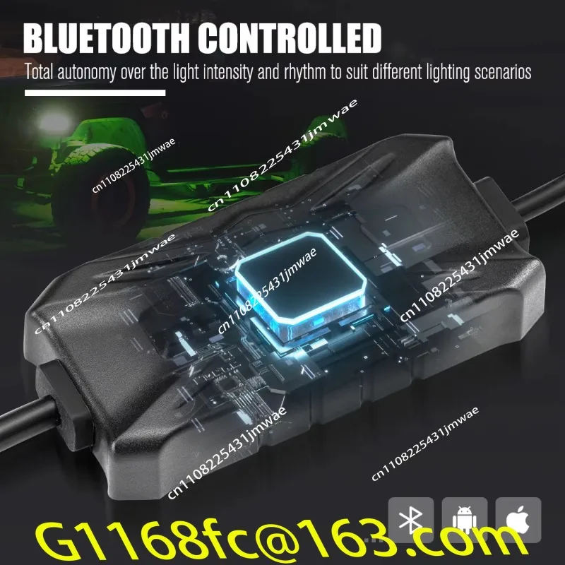 4X4 Off-Road Waterproofing Application Control Car 4 Pod Dark Light Emitting Diode Multi-Color Rock Light