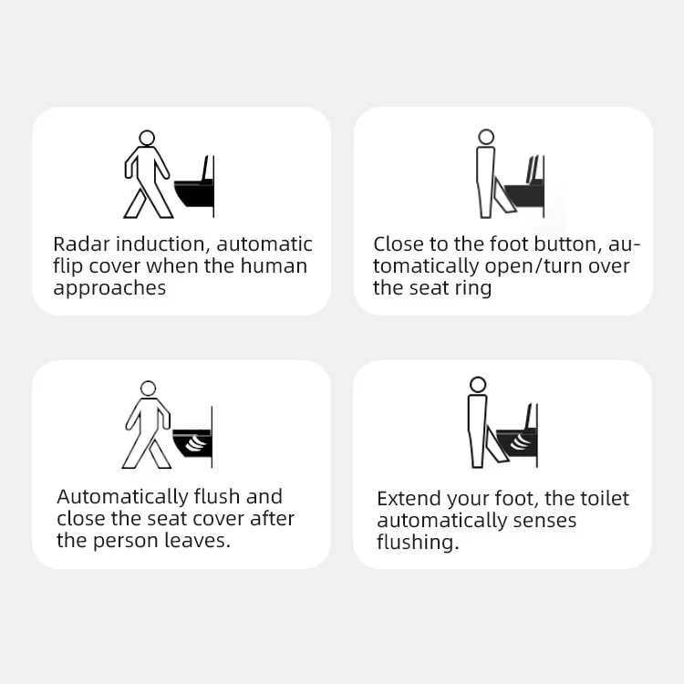 스마트 지능형 발 센서 세트, 플러싱 Wc 옷장 벽걸이 변기, 변기 위생 용품