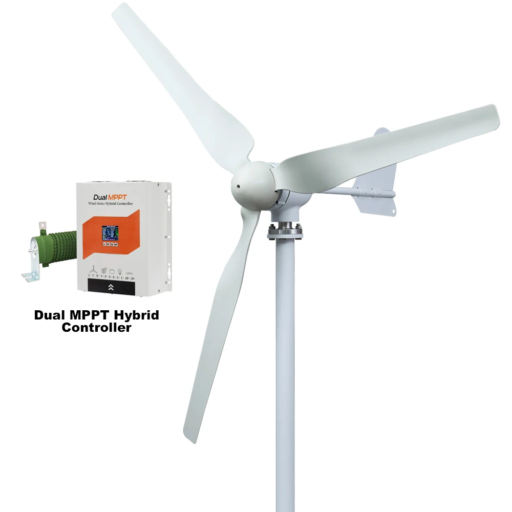 5000W Horizontale Windturbine 12V/24V/48V Geluidsarme Huishoudelijke 220V Zachte Bries Starter Met Gratis Laadcontroller