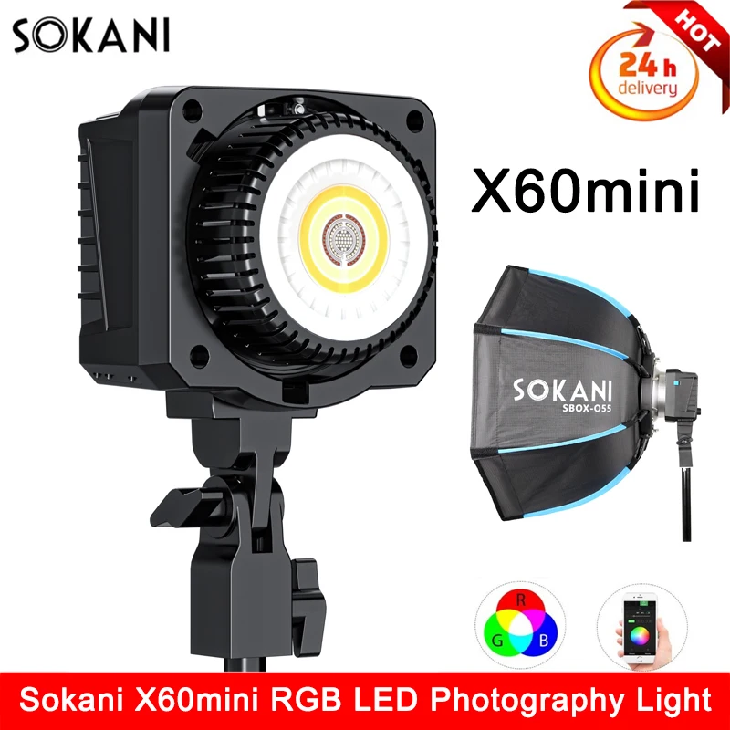 

Sokani X60 mini RGB LED Video Light Photography Lighting LED Video Light for Outdoor Photography/Studio/Video Recording