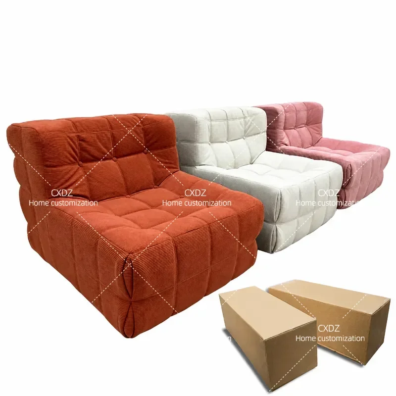 Compression Single Sofa Chair Small Apartment Tofu Block Lazy Living Room Furniture Compact Modern Minimalist Seating
