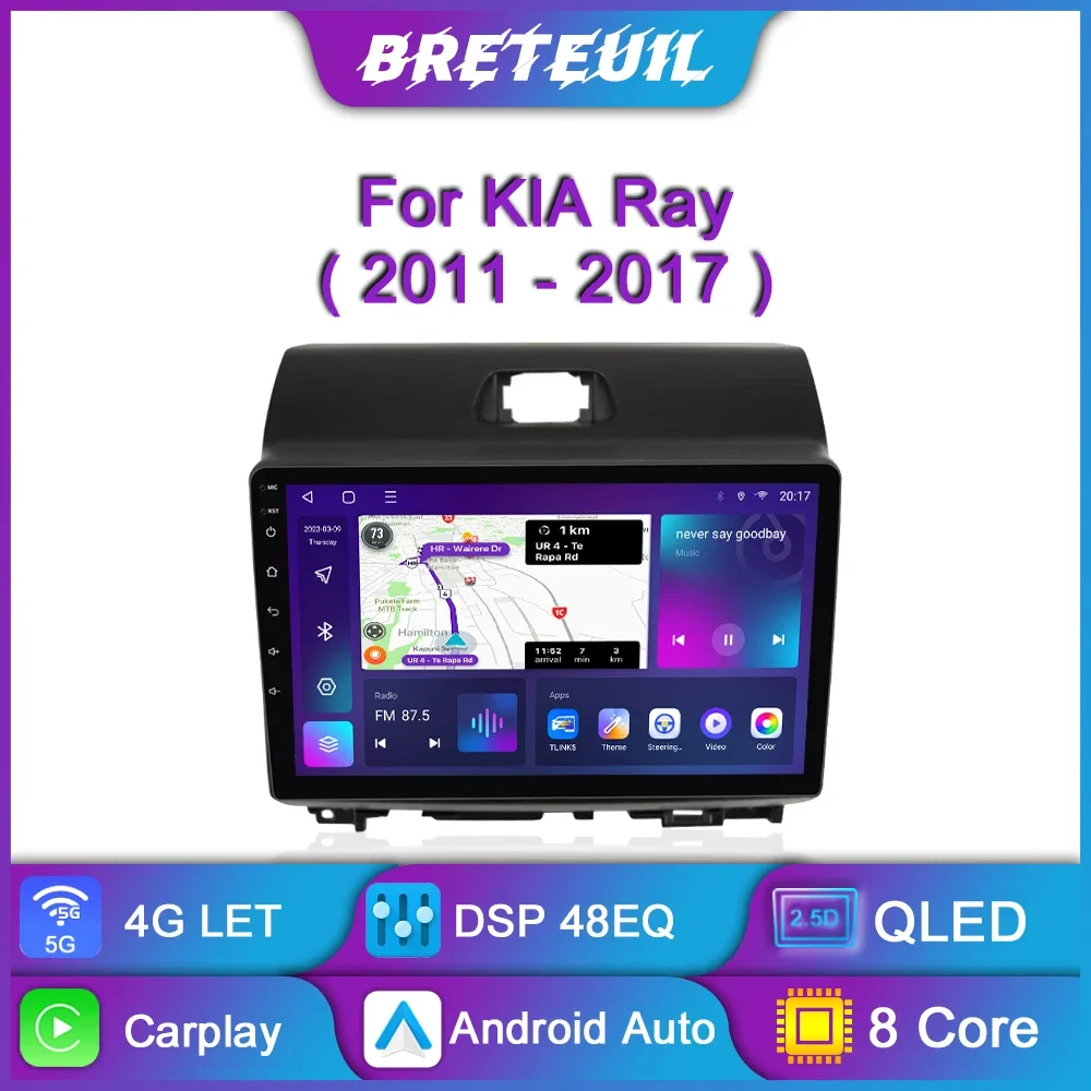 Para Kia Ray 2011 2012 2013 2014 2015 2016 2017 Android Car Radio Multimedia Video Player Navegação GPS Carplay Touch Screen Auto Estéreo Sistema Inteligente