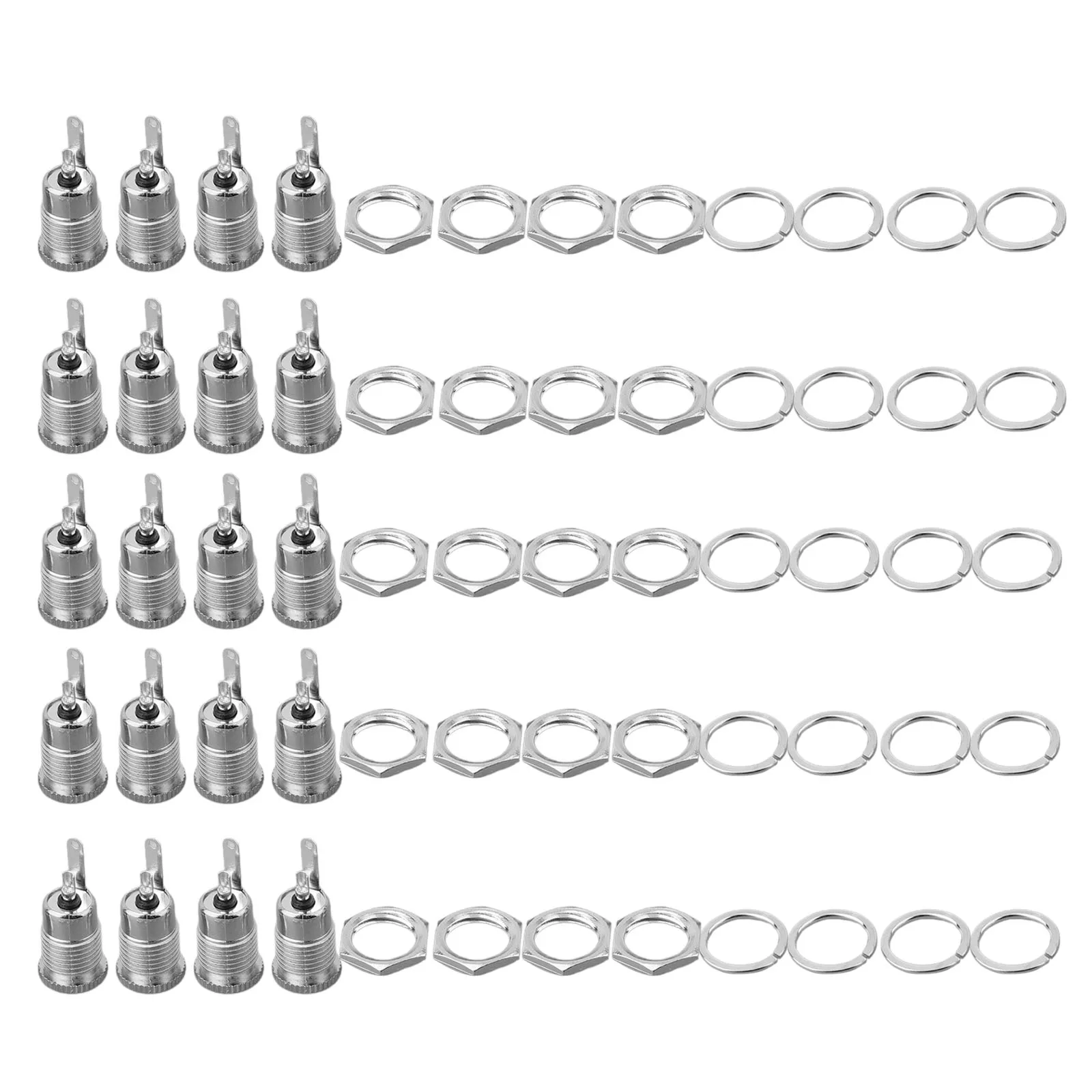 All-Metal Threaded DC Socket 5.5x2.1mm Female Jack for Audio Video Equipment Mobile Phones PDAs Laptops MP4 Players Car Radios