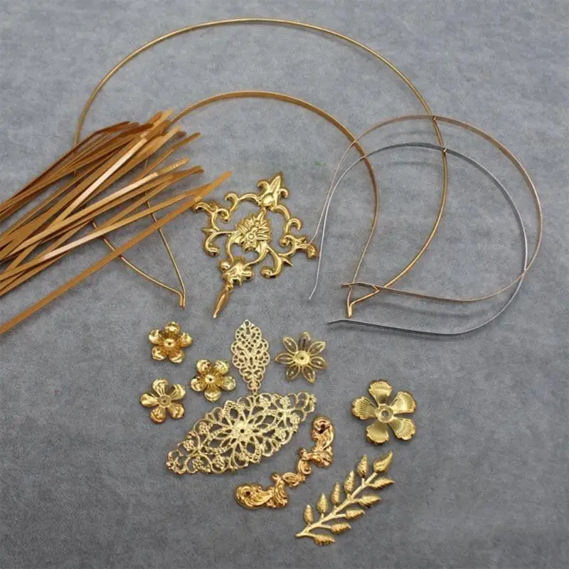 

652F DIY Tiaras Crowns Pageant Prom Angel Headband Bachelorette Party Hair Accessories Vintage Tiaras Hair Hoop DIY