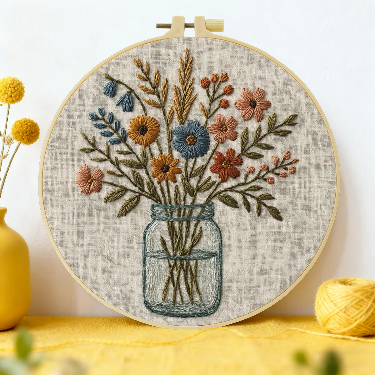 1pc 20X20CM/15X15CM 7.87/6.3inch flower Embroidery Starter K