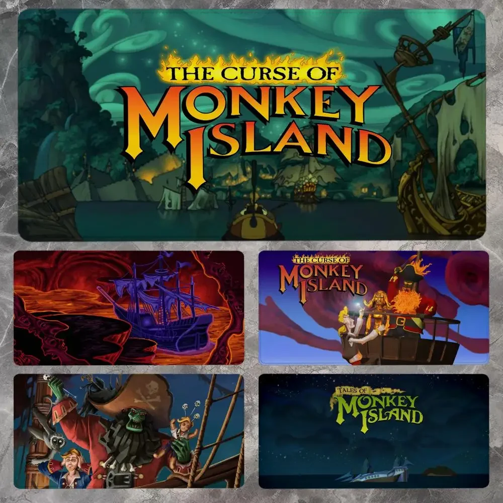 

Коврик для мыши Monkey Island 90x40 см, нескользящий игровой коврик для мыши, геймерский коврик для киберспорта, игровой механический коврик для мыши, XXL, настольный коврик