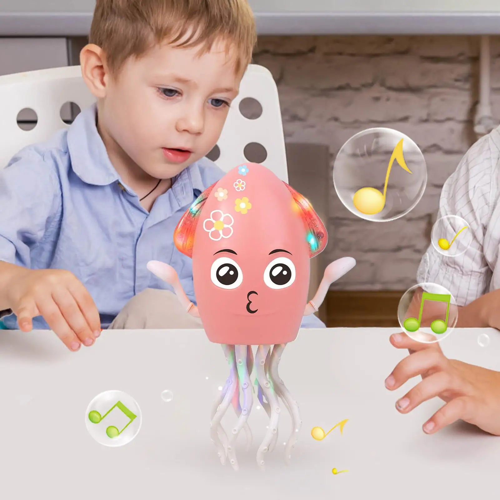 Brinquedo de polvo de dança elétrica, ovo automático para evitar obstáculos, robô elétrico recarregável usb com luzes led e música para