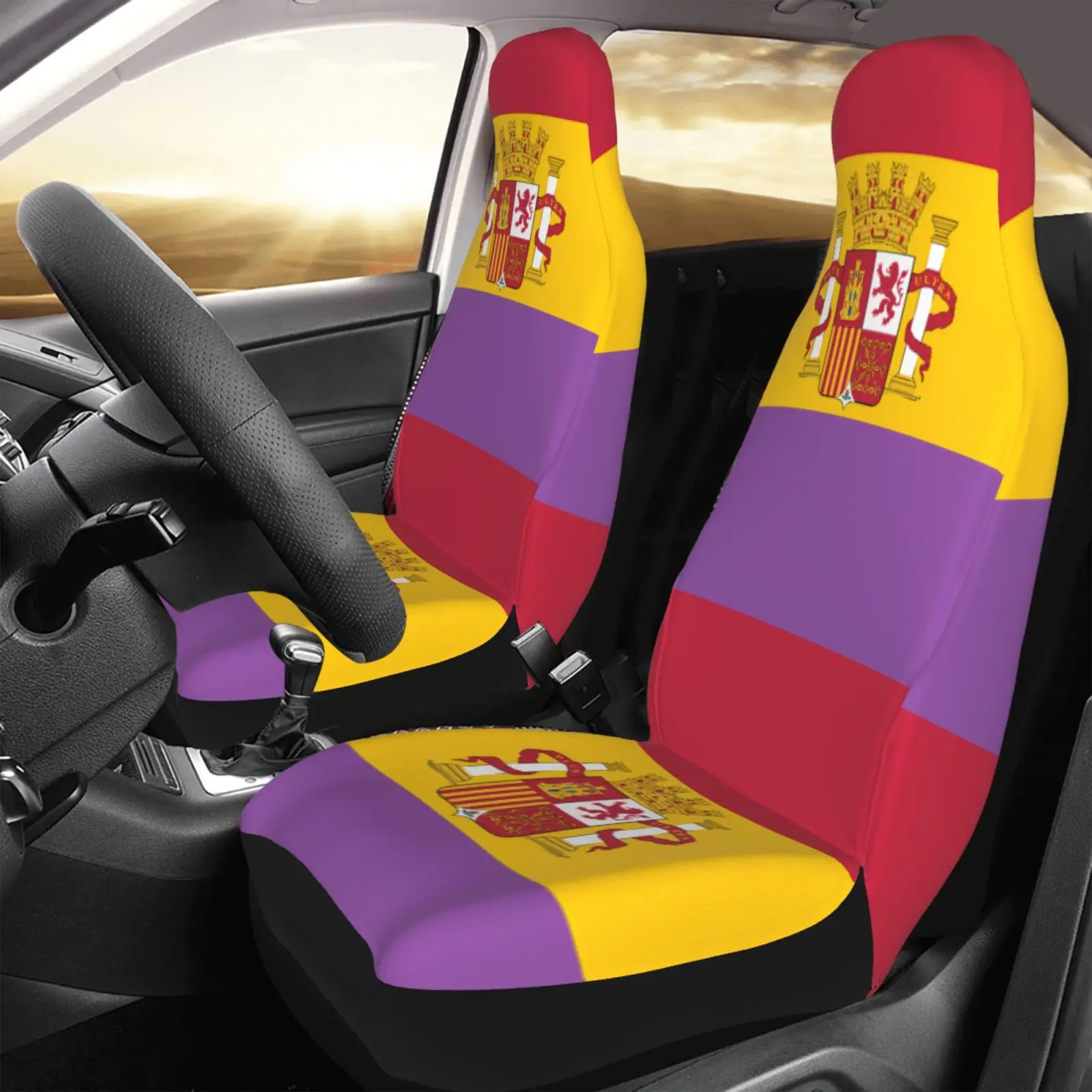 Flag of The Spanish Republic - Patriotic Theme Car Seat Cover for Easy Cleaning Suitable for All Car Models Seat Covers