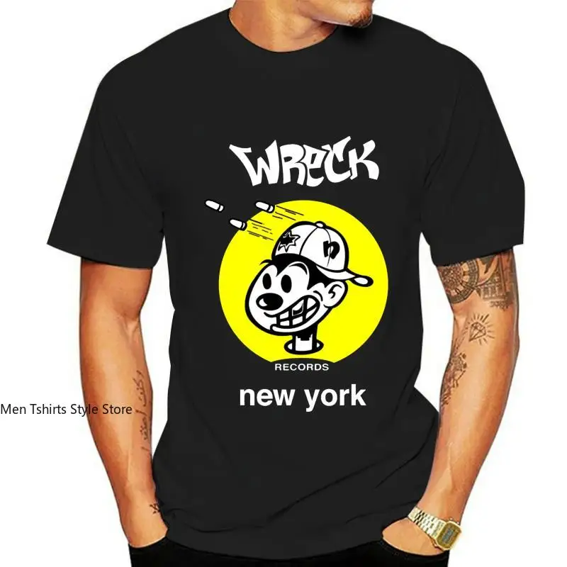 male fashion tee-shirt top Men Cotton brand Tshirt wreck record new york t-shirt  PRINT size S-3XL Round Neck T-Shirts