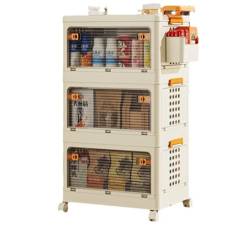 

Folding storage cabinet, movable trolley, multi-function, bedside cabinet
