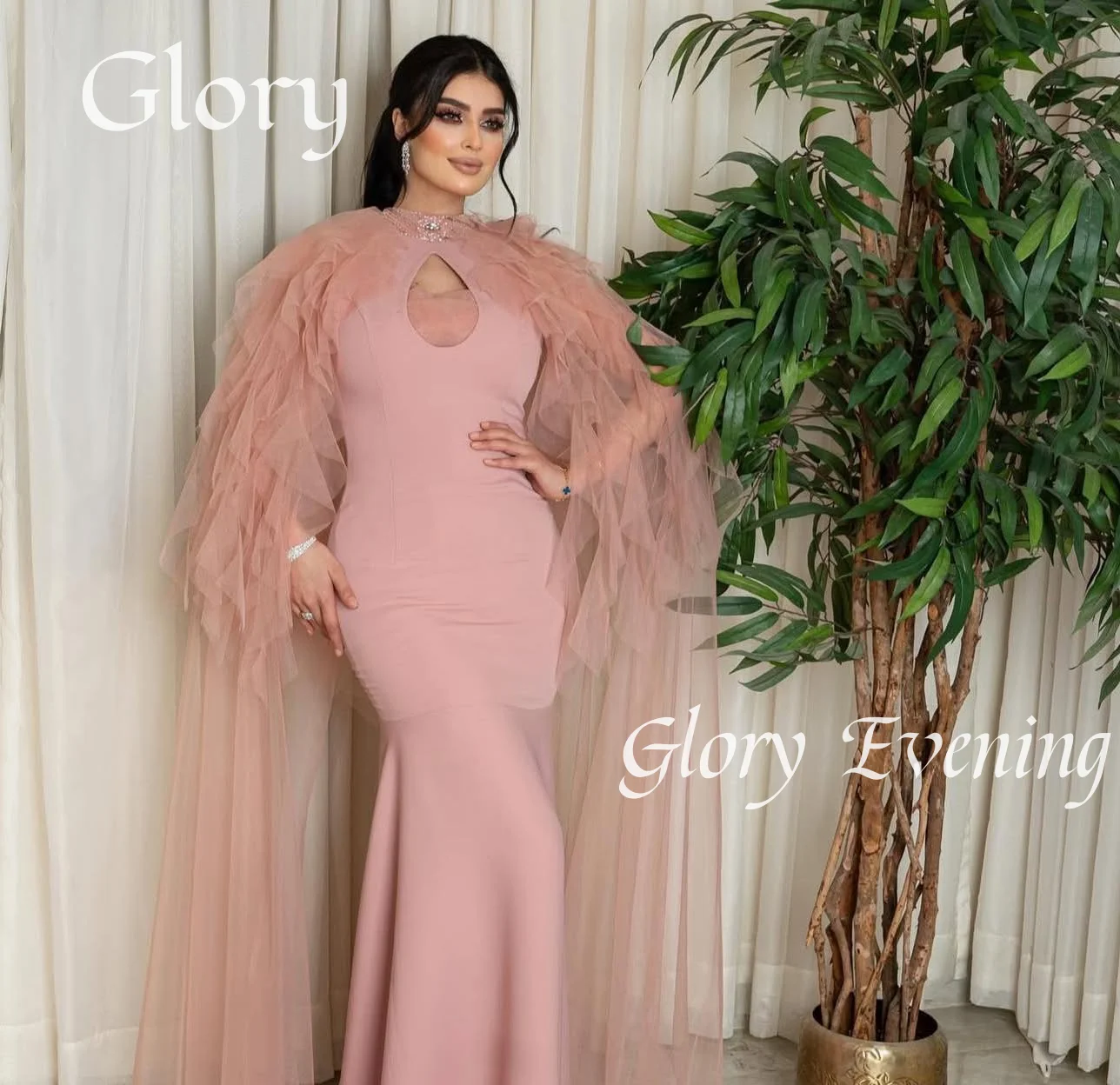 

Pink Mermaid Prom Dresses 2025 Sleeveless Tulle Floor-Length Evening Dresses Formal Party Gown for Women vestidos de noiva