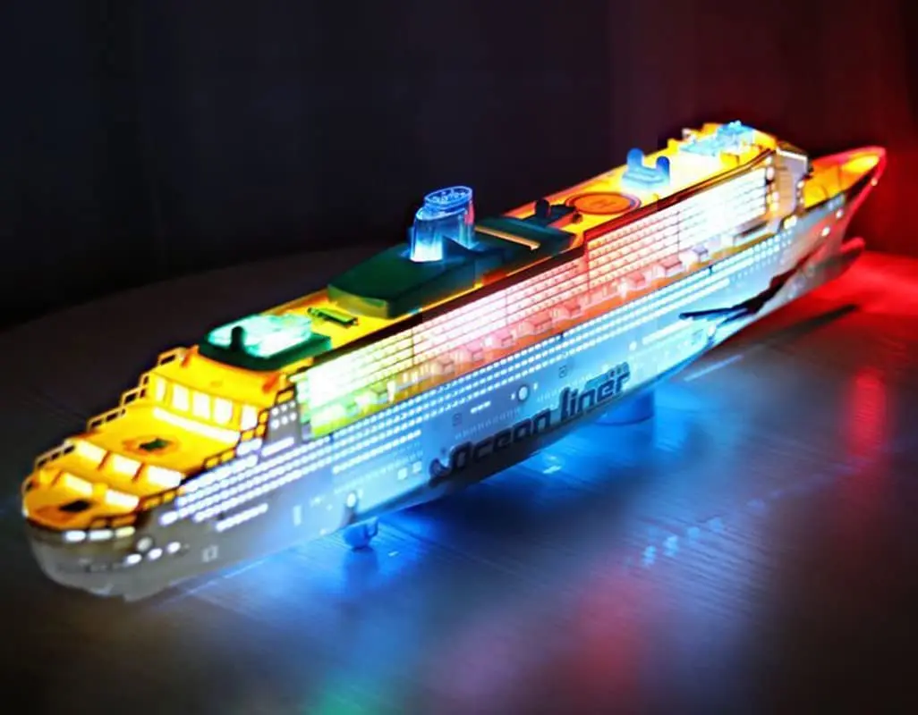 Ocean lined ship cruise model toy kit large electronic music flash sound 19.29 inches