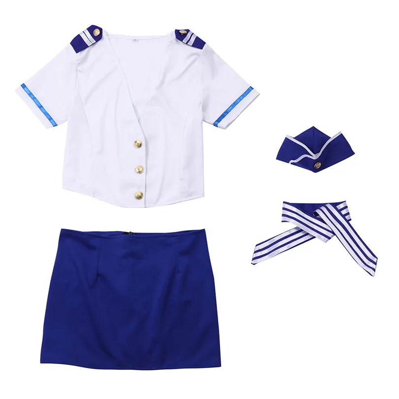 Women Sexy Lingerie Cosplay Costumes Stewardess Erotic Air Hostess Uniform Role Play Clothes Sexy Lingerie Cosplay skirt