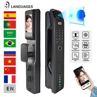 2024 New Tuya APP WIFI 3D Face Digital Electronic Lock Smart Door Lock Biometric Electronic Lock Security Camera Sentry mode