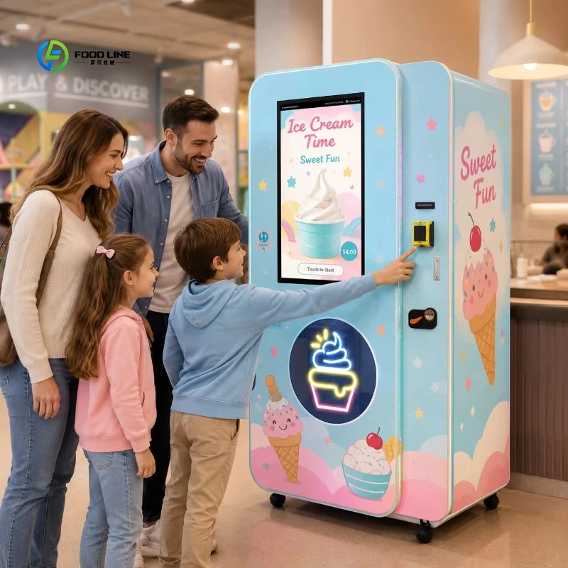FL Customized Factory Automatic Soft Serve Ice Cream Vending Machine Coin Operated Ice Cream Vending Machine