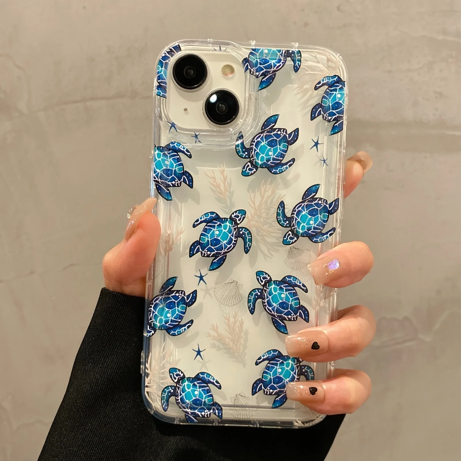 Underwater Turtle and Plant Pattern Transparent Anti-Drop Tpu Phone Case, Suitable for iPhone 17 Pro Max Air iPhone 16 15 14 13 12 11 Air Plus Pro Max Series Phone Cases, Suitable for Various Holidays, Birthdays, Couples, Family, Friends Gifts
