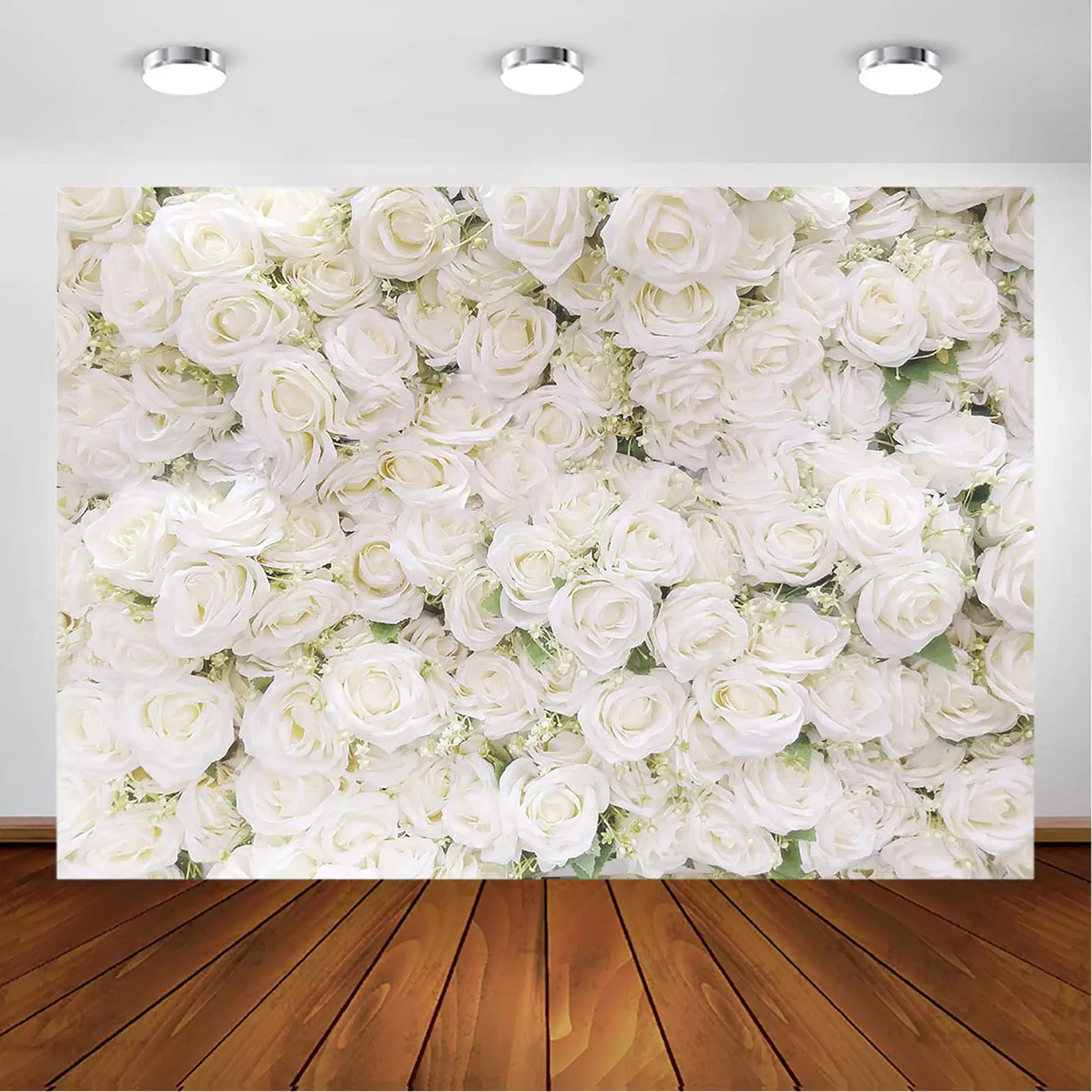 1pc 150cm * 100cm white rose background cloth wedding proposal decoration birthday party decoration wall