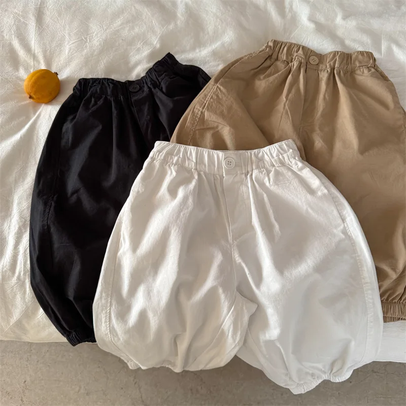 

Children Clothes Kids Long Pants 2025 Autumn New Fashion Solid Color Cotton Boys and Girls Loose Simple Kids Casual Pants
