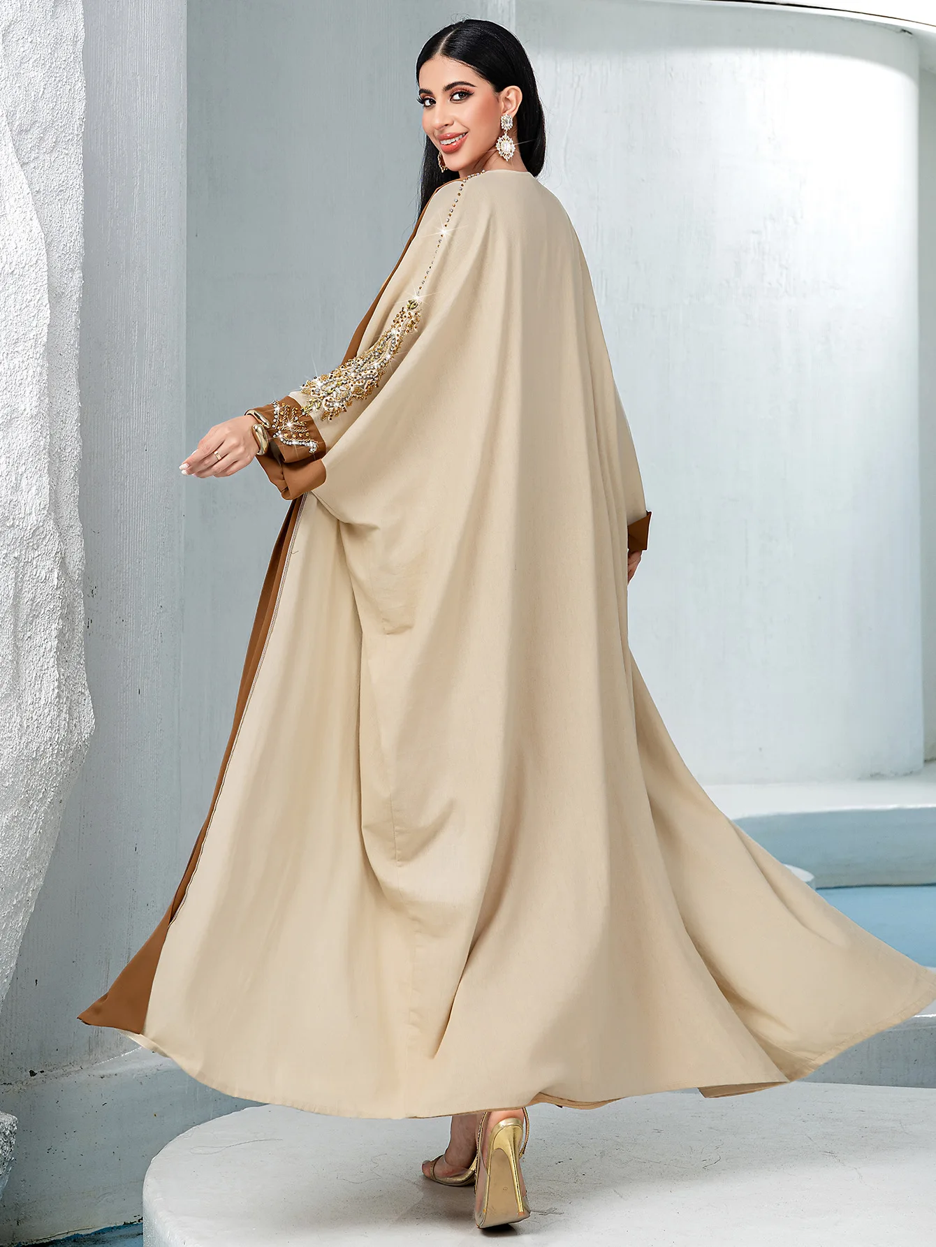 

Eid Abaya for Women Without Inner Dress Party Long Cardigan Diamond Muslim Caftan Robe Jalabiya Ramadan Kaftan Vestidos Largos
