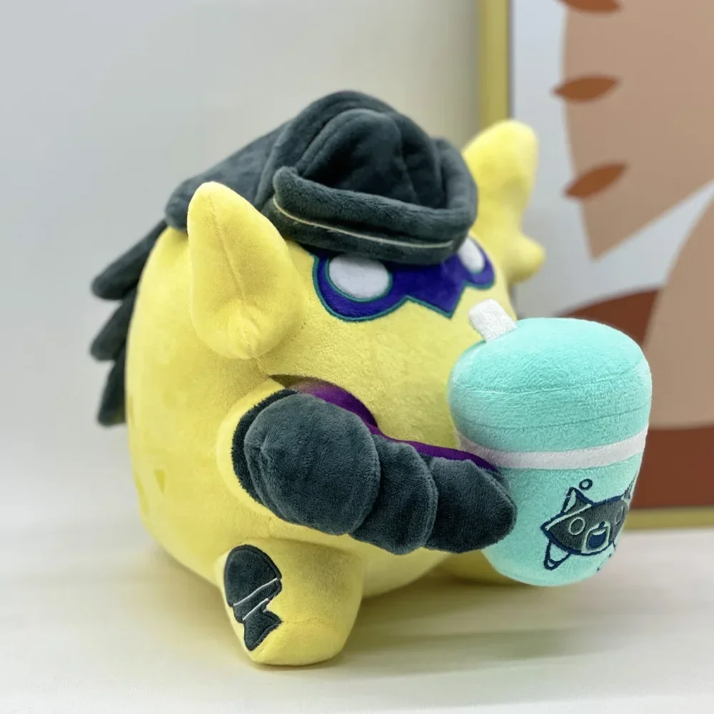 23cm New Valorant Game Figure Plush Doll Wingman Gekko Hold A Water Cup Peripherals Model Soft Birthday Gifts Toys Game Kids