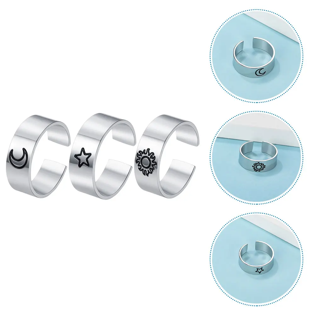 

3 Pcs Retro Titanium Steel Ring Open Rings Women for Adjustable Fashion Women’s