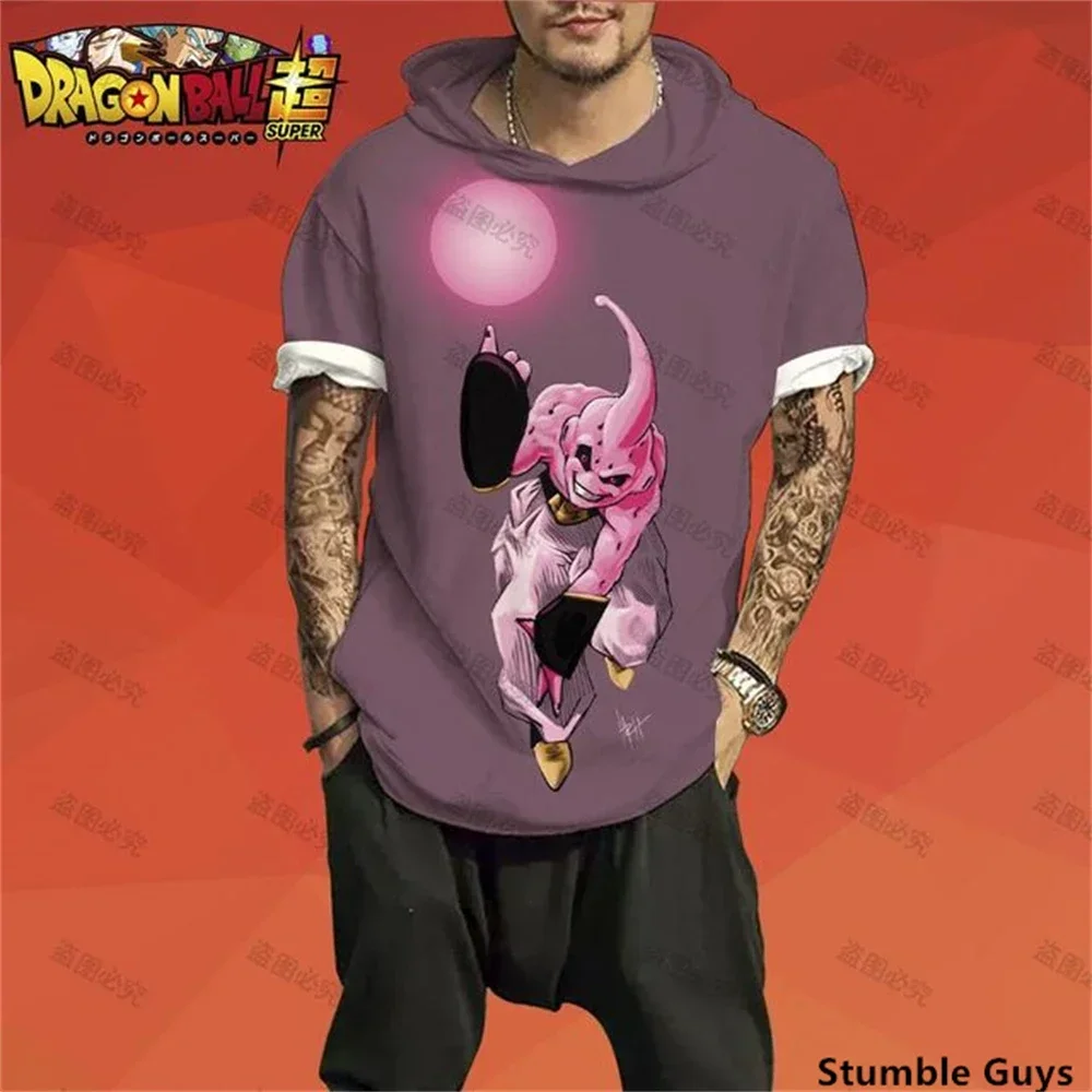 T-shirt da uomo t-shirt con cappuccio da uomo Y2k Dragon Ball Z abbigliamento da uomo Vegeta Streetwear oversize top Trend elementi essenziali di alta qualità