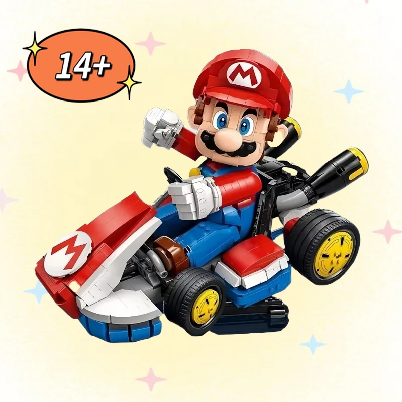 

MINISO 72037 Standard Kart Classic Game Racing Car Model Building Blocks City Car Assembly Bricks Toy For Children Adult Gifts